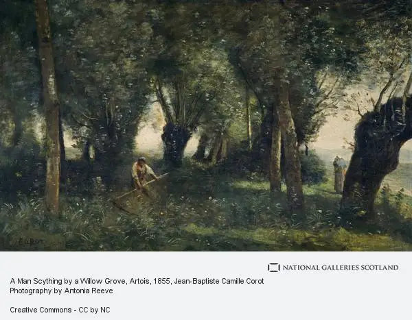 Reaper near a willow grove (Artois) - Jean-Baptiste Camille Corot