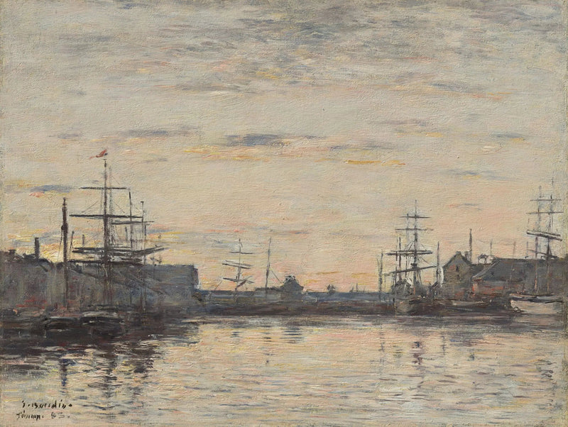 Fécamp: the inner harbor - Eugène Boudin