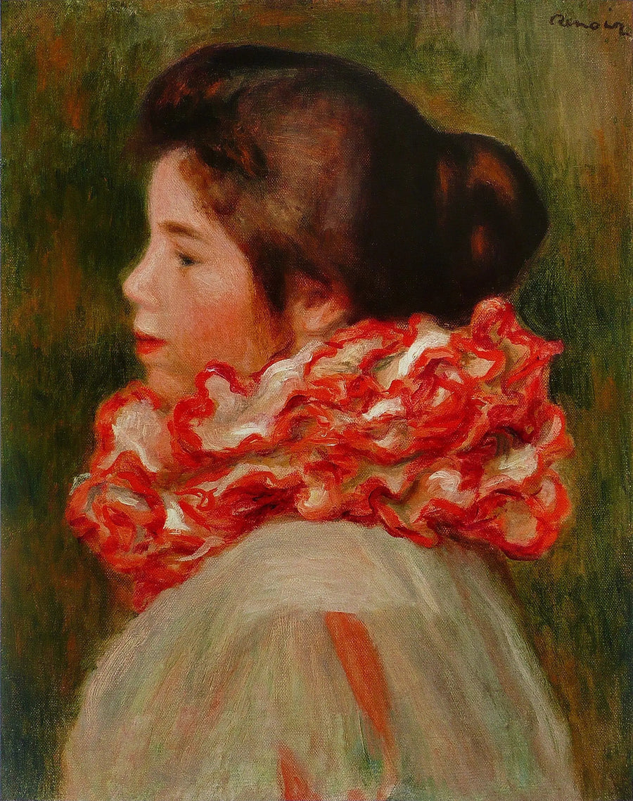 Woman with a Red Ruffle - Pierre-Auguste Renoir