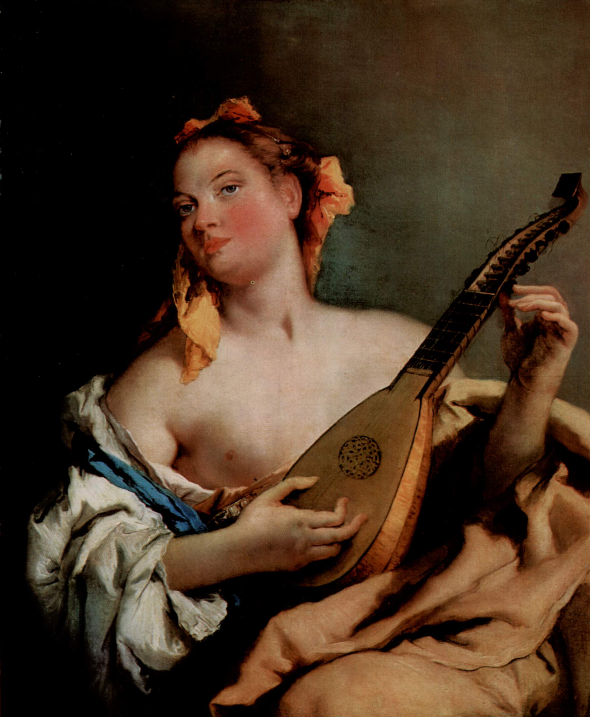 Woman with a Mandolin - Giovanni Battista Tiepolo