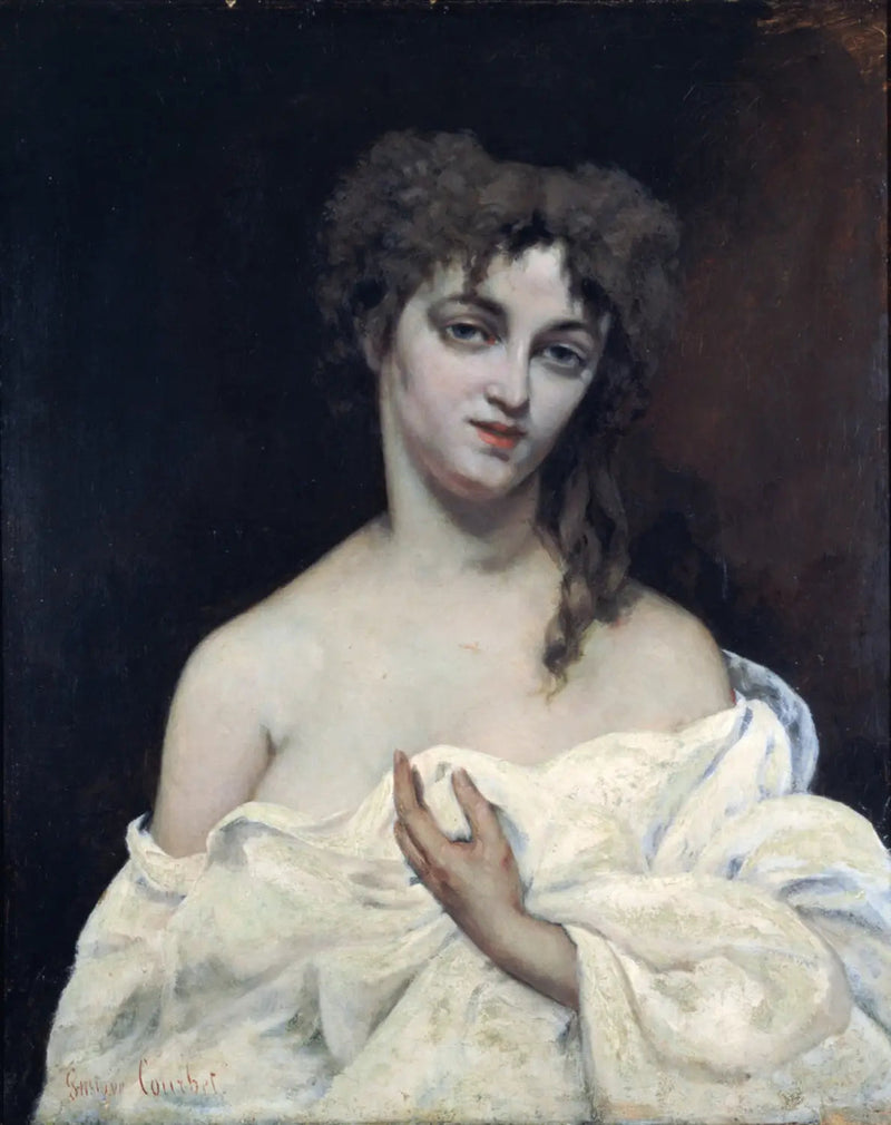 Woman with Nude Chest - Gustave Courbet
