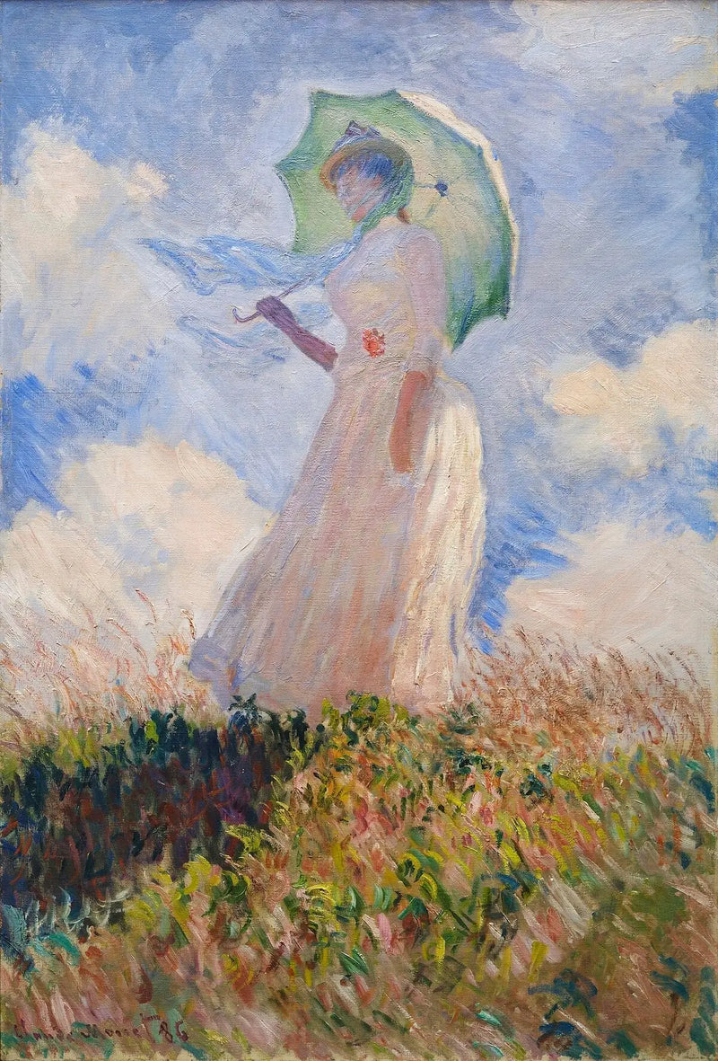 Woman with a Parasol Facing Left - Claude Monet