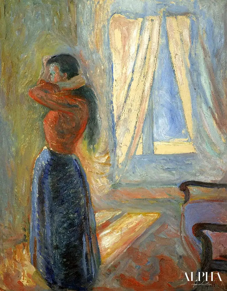 Femme à sa toilette - Edvard Munch - Reproductions de tableaux et peintures haut de gamme