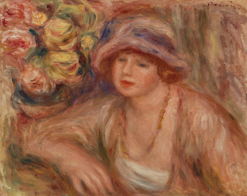 Woman Leaning - Pierre-Auguste Renoir