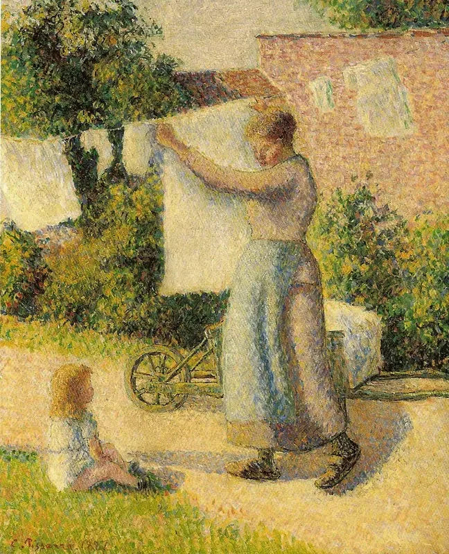 Woman Hanging the Laundry - Camille Pissarro