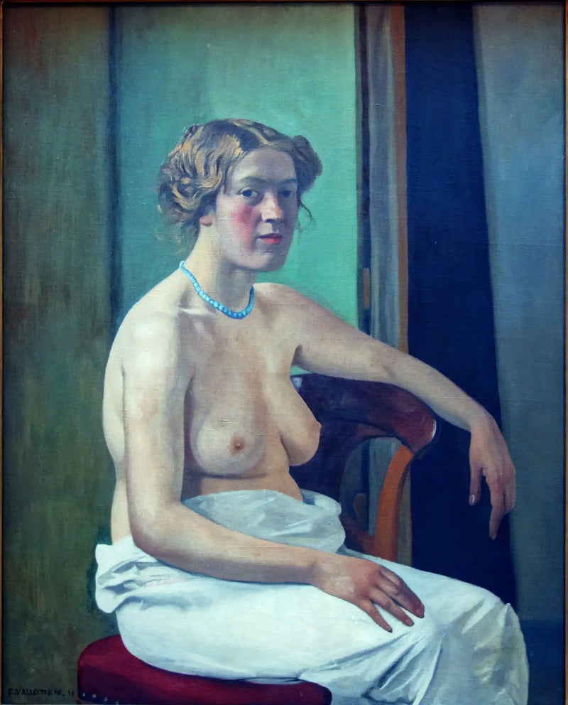 Woman Sitting Half-Naked - Félix Vallotton
