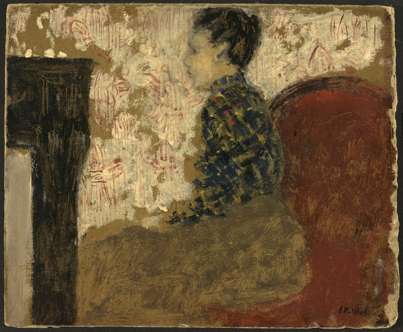 Woman sitting by the fireplace - Édouard Vuillard