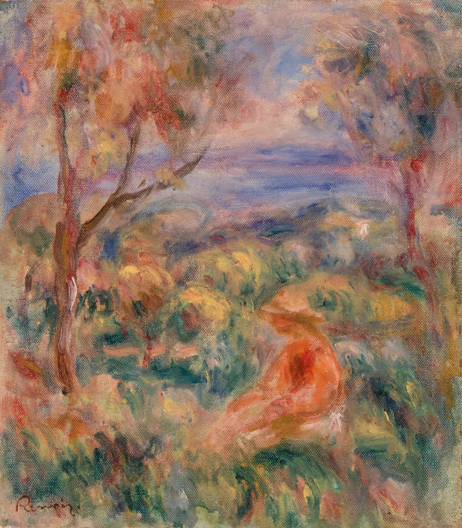 Woman Sitting with the Sea in the Distance (Woman Sitting by the Sea) - Pierre-Auguste Renoir