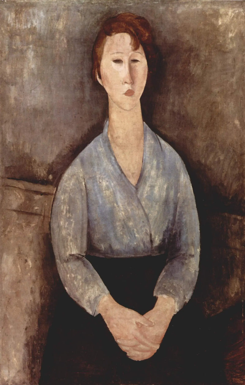 Woman Sitting with a Blue Blouse - Amedeo Modigliani
