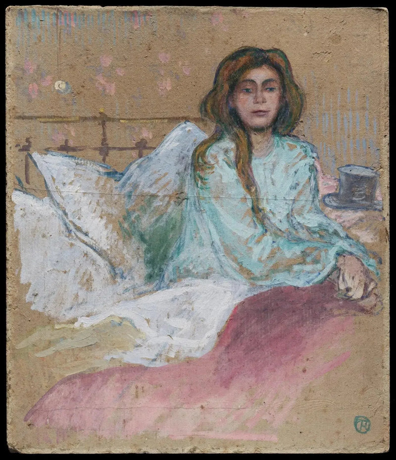 Woman Sitting in Her Bed - Henri de Toulouse-Lautrec
