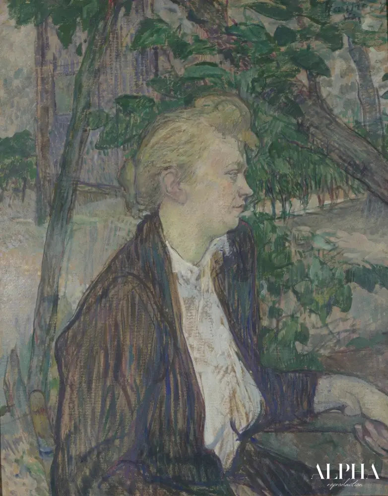 Femme assise dans un jardin - Toulouse Lautrec - Reproductions de tableaux et peintures haut de gamme