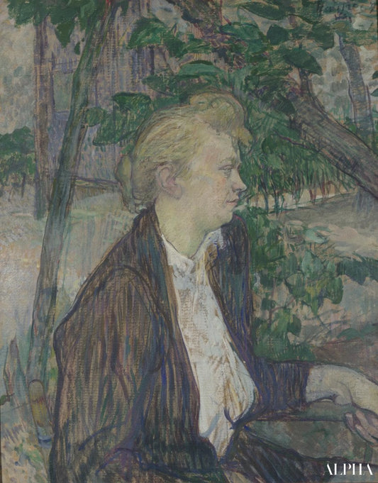 Femme assise dans un jardin - Toulouse Lautrec - Reproductions de tableaux et peintures haut de gamme