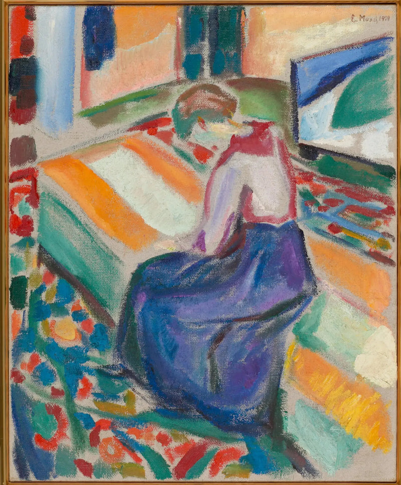 Woman Sitting in a Carriage - Edvard Munch