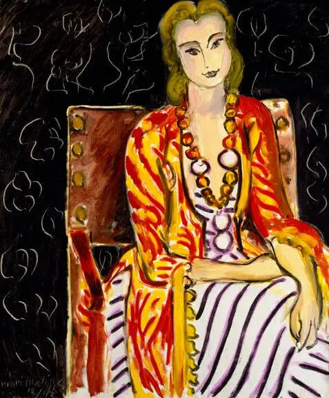Woman Sitting on Black Background - Henri Matisse