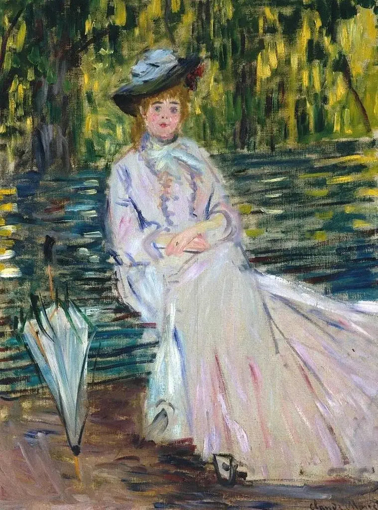Femme assise sur un banc - Claude Monet image 1 reproduction d’œuvre d’art à l’huile