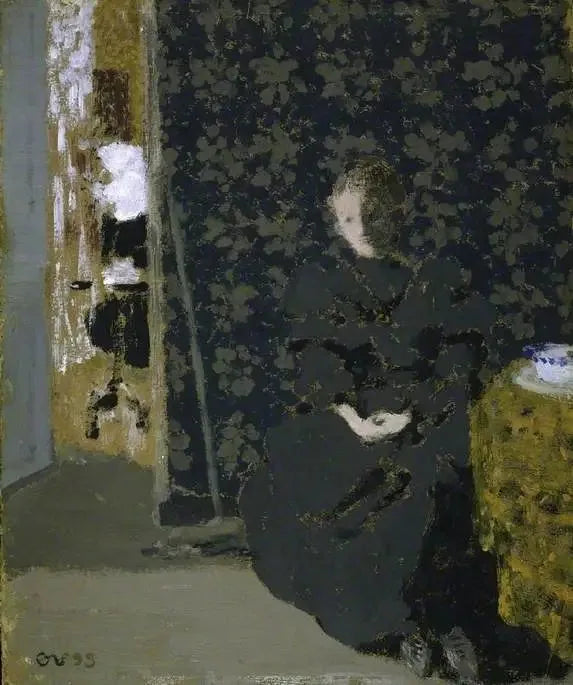 Woman sitting: coffee cup - Édouard Vuillard