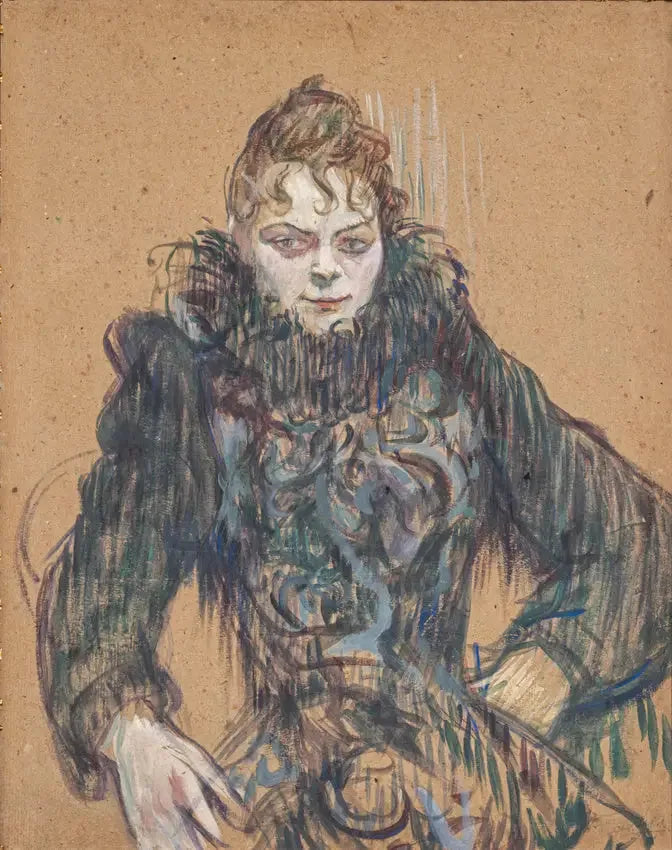 Woman with Black Boa - Henri de Toulouse-Lautrec