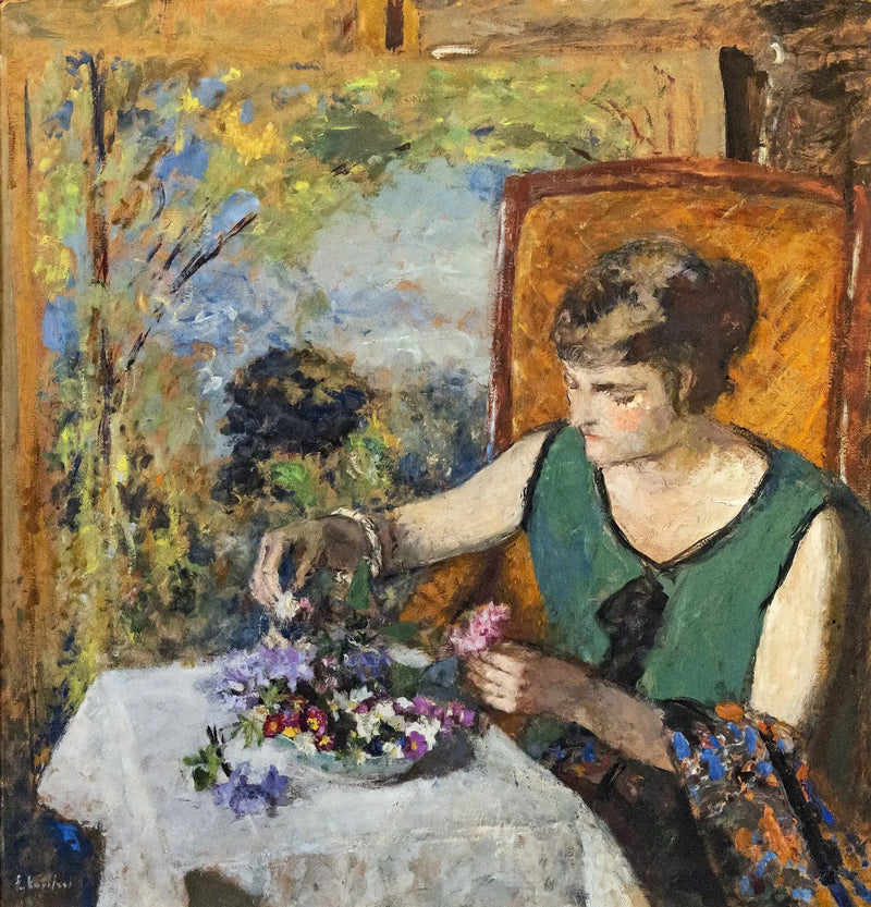 Woman with Bouquet - Édouard Vuillard