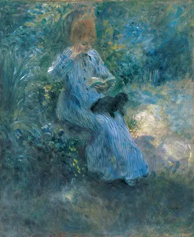 Woman with Black Dog - Pierre-Auguste Renoir
