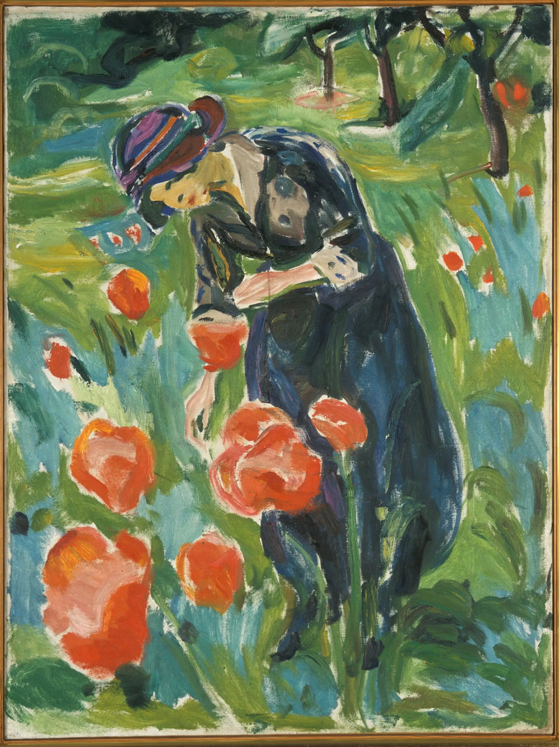 Woman with Poppy - Edvard Munch