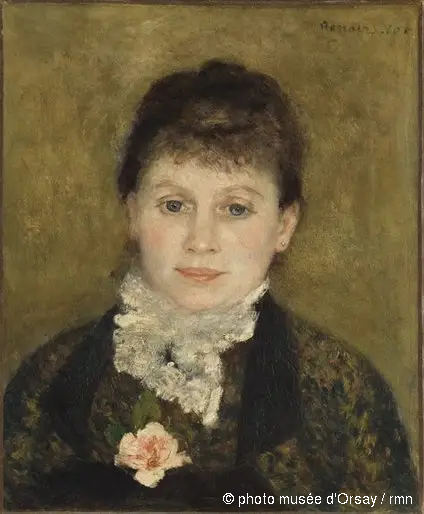 Woman with White Jabot - Pierre-Auguste Renoir