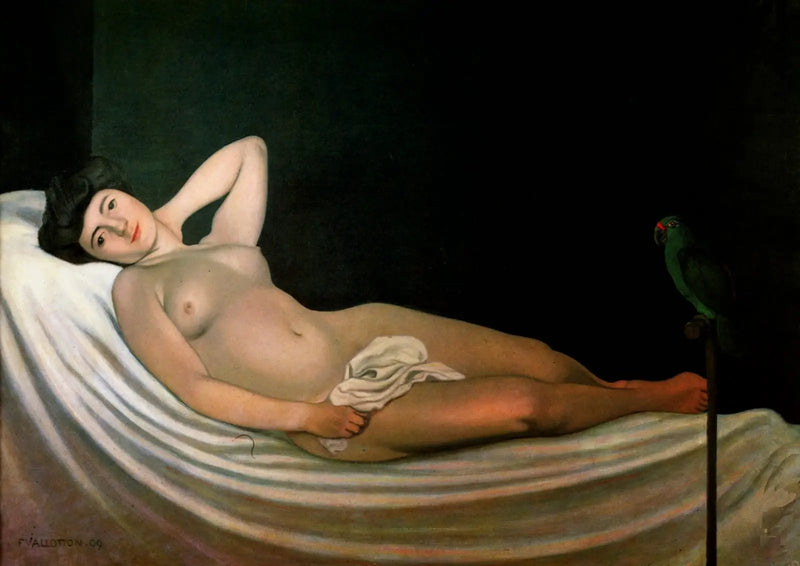 Woman with Parrot - Félix Vallotton