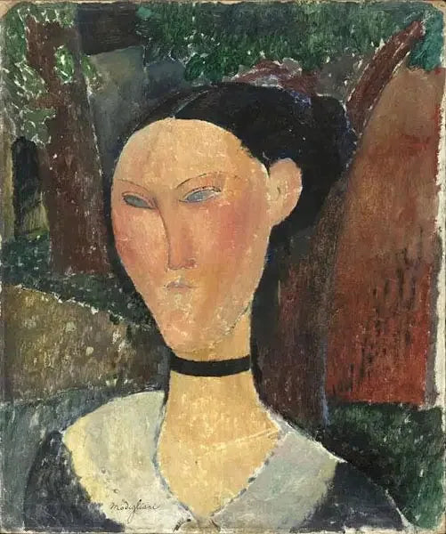 Woman with Velvet Ribbon - Amedeo Modigliani