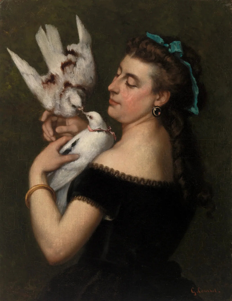 Woman with Pigeons - Gustave Courbet
