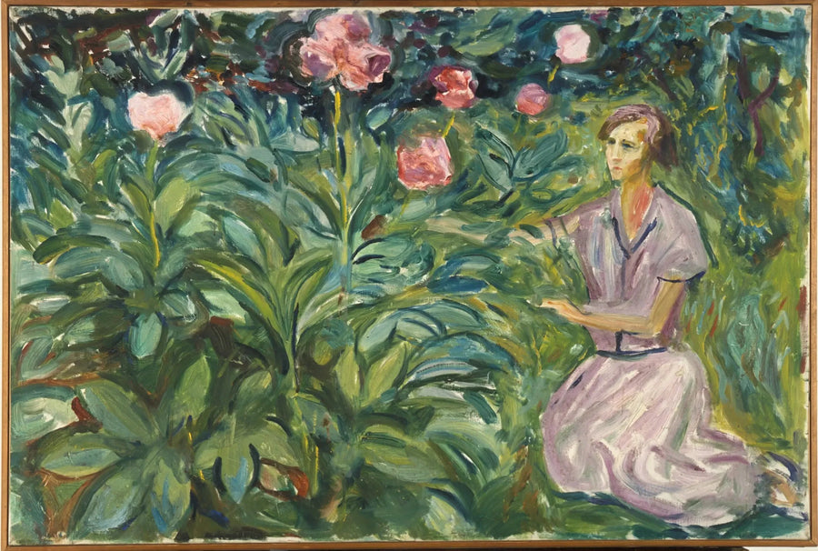 Woman with Peonies - Edvard Munch
