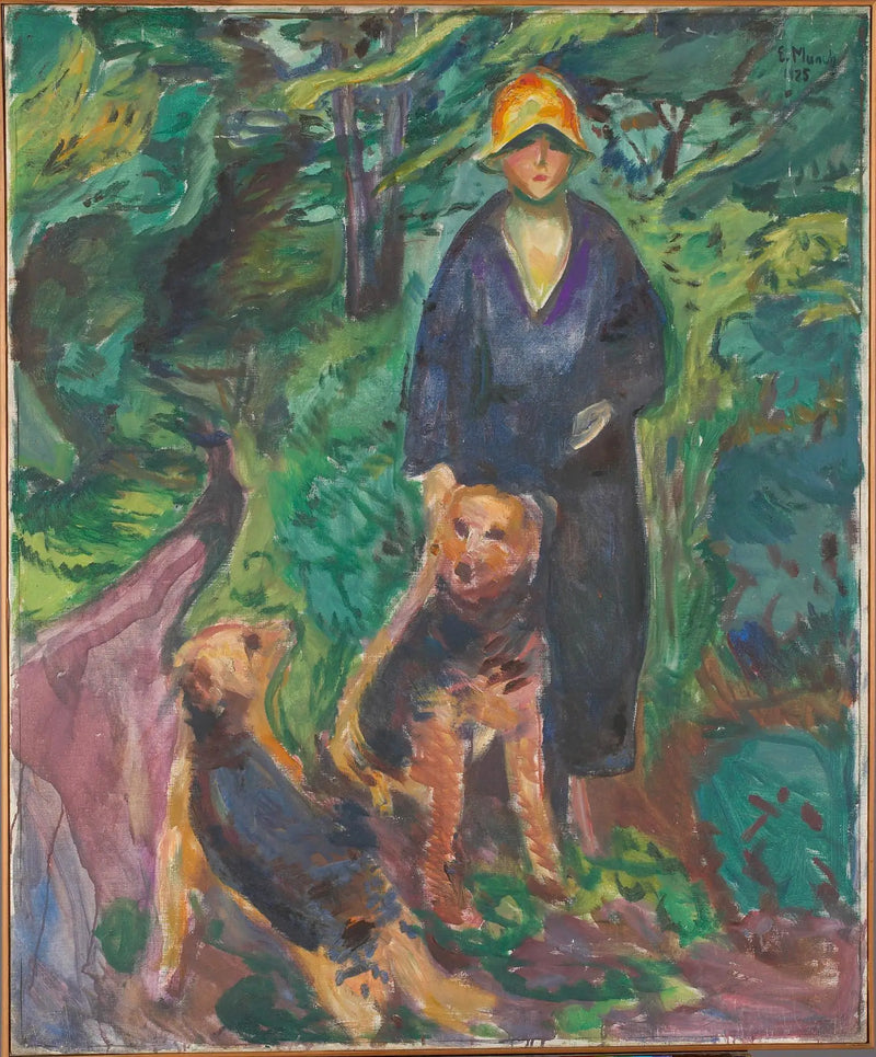 Woman with Airedale Terrier - Edvard Munch