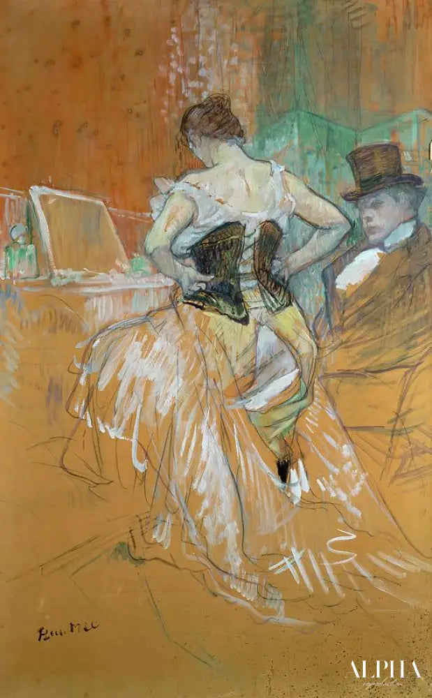 Femme avec corset - Toulouse Lautrec - Reproductions de tableaux et peintures haut de gamme