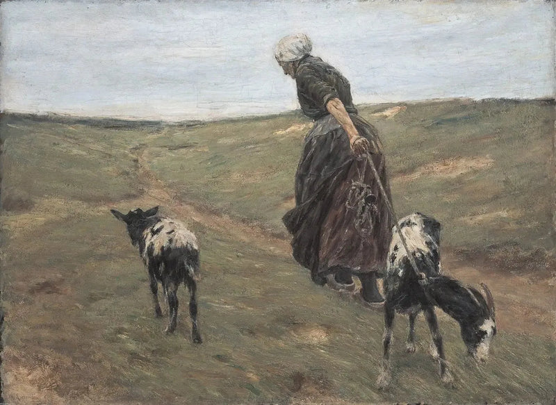 Woman with Goats in the Dunes - Max Liebermann