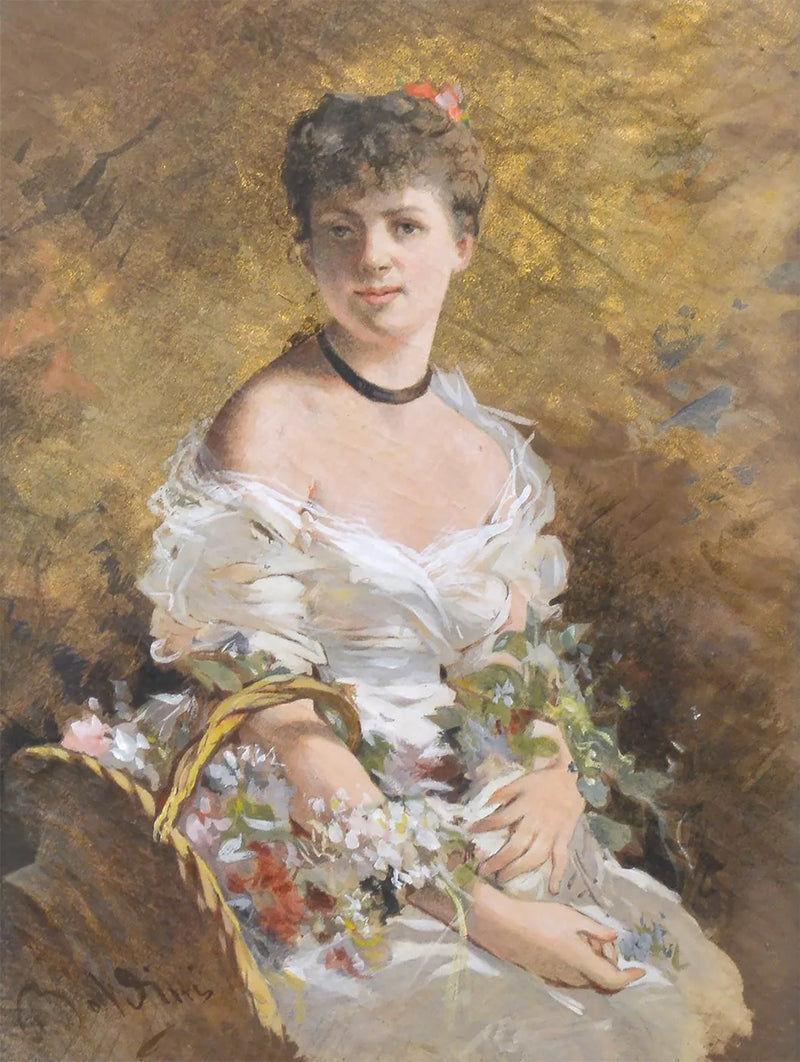 Woman with Flowers - Giovanni Boldini