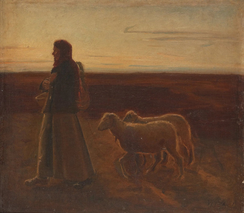 Woman with Sheep - Michael Peter Ancher