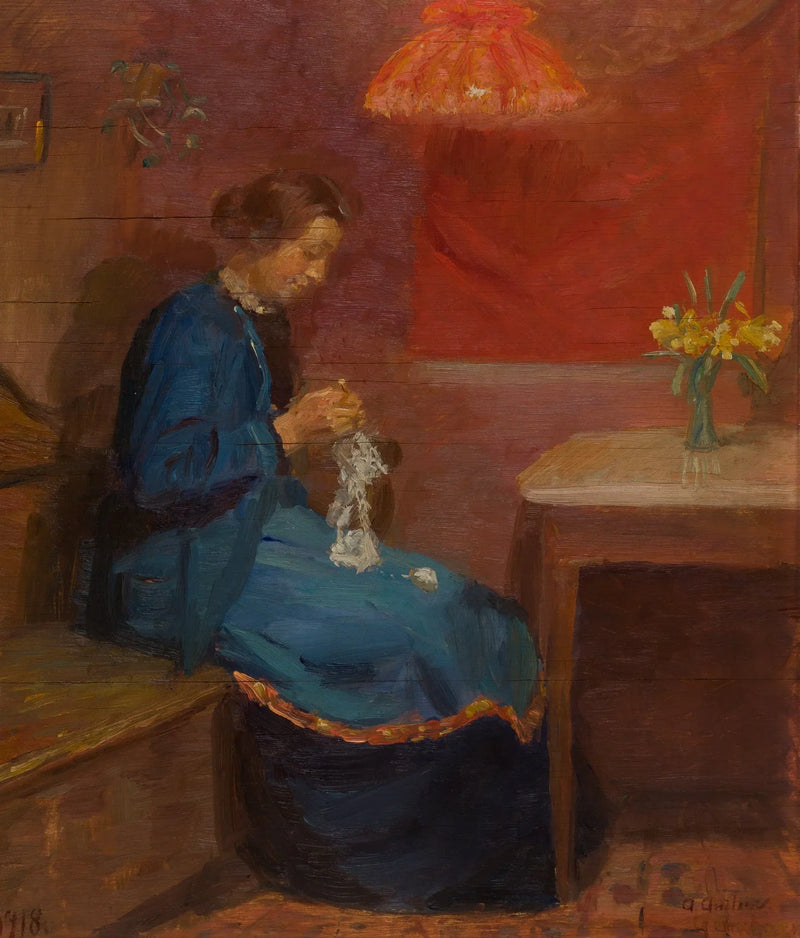 Woman with her needlework. - Anna Ancher