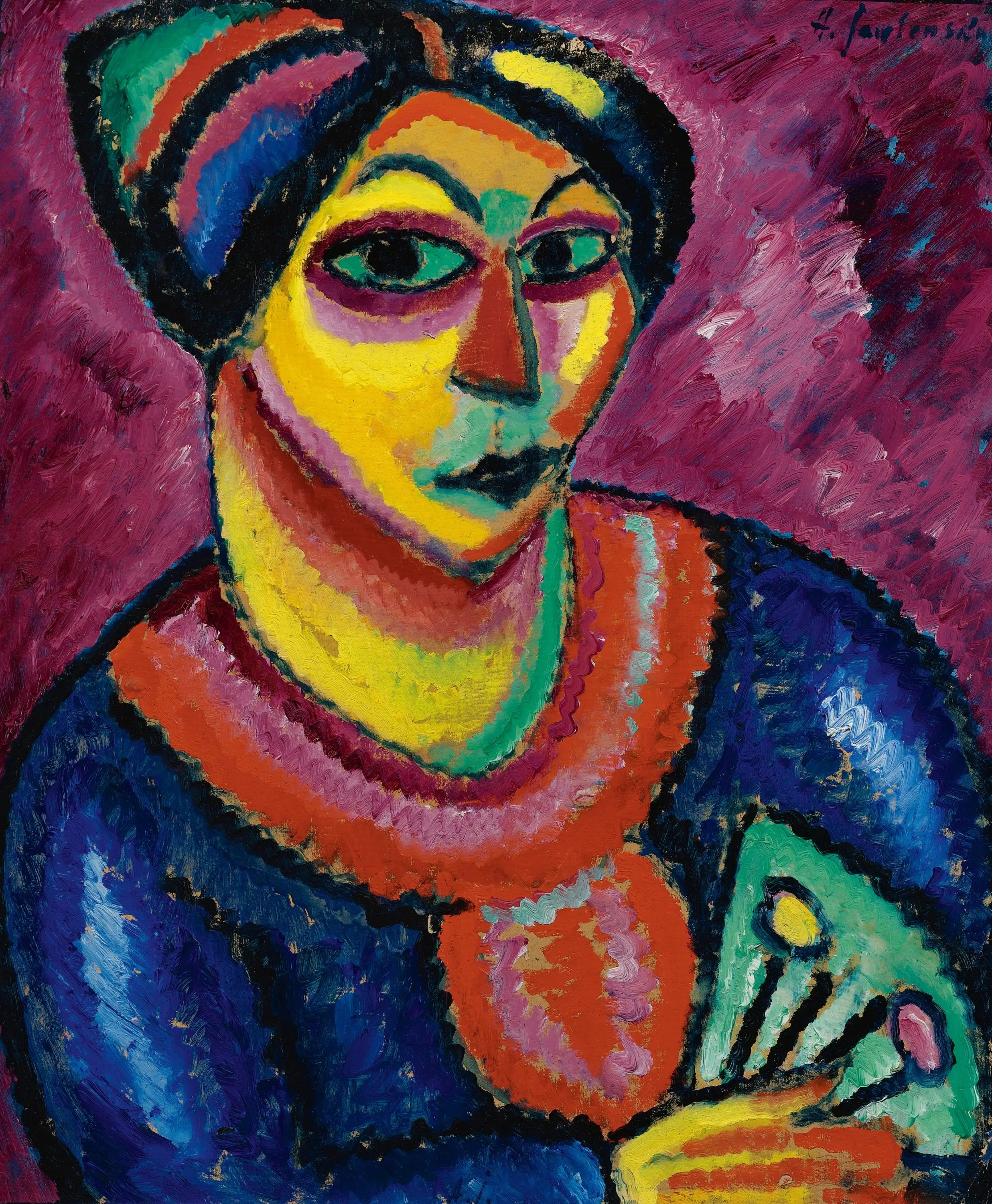 Femme avec un éventail vert - Alexej von Jawlensky - Alpha Reproduction