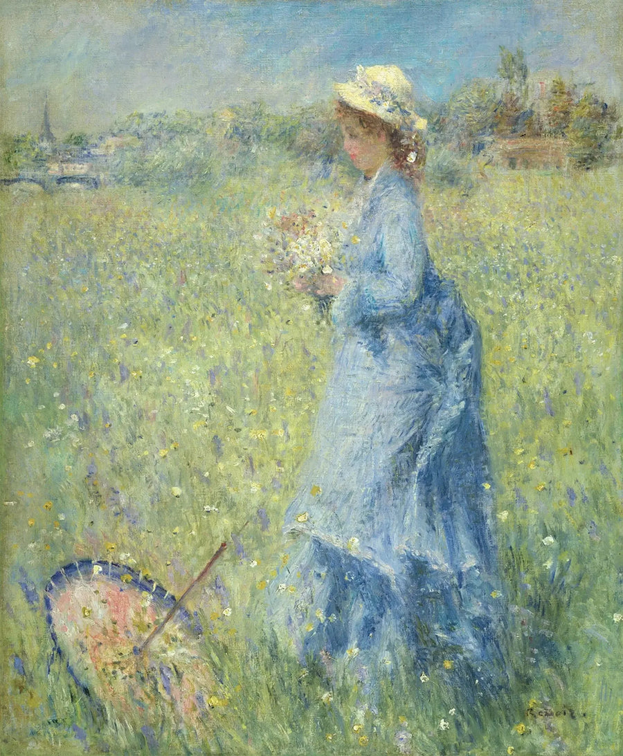 Woman Picking Flowers - Pierre-Auguste Renoir