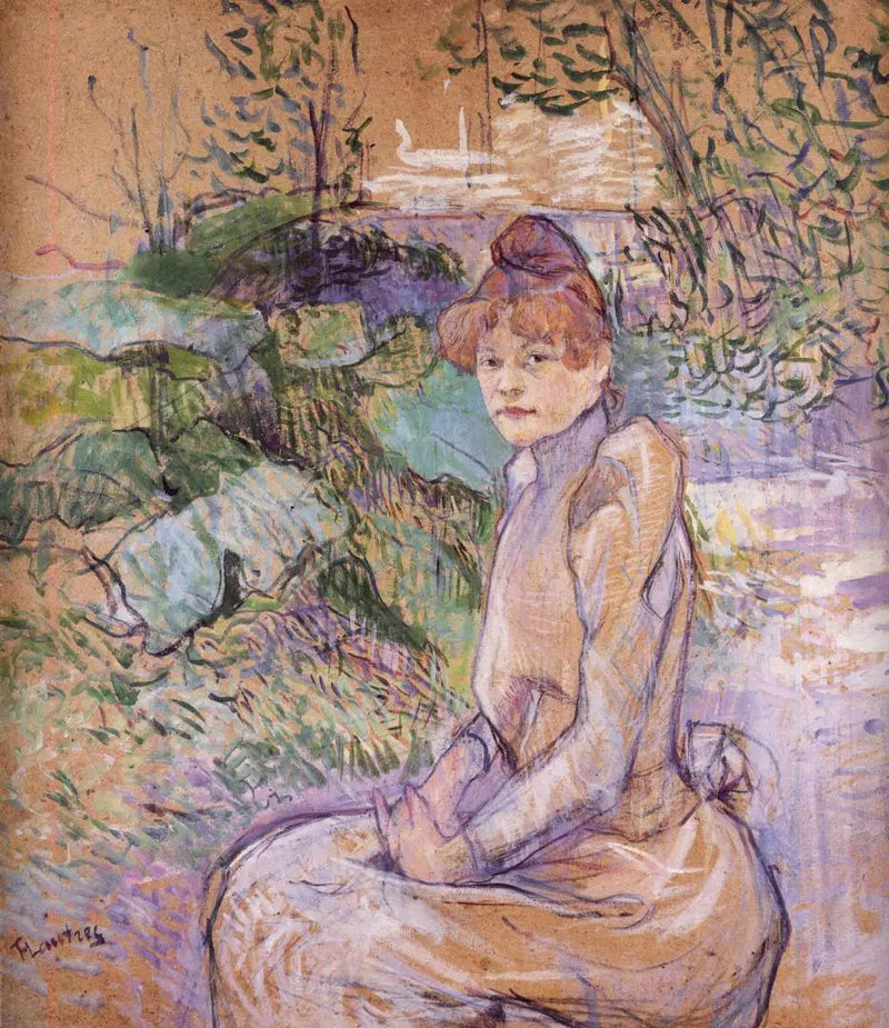 Woman in Mr. Forest's Garden - Henri de Toulouse-Lautrec