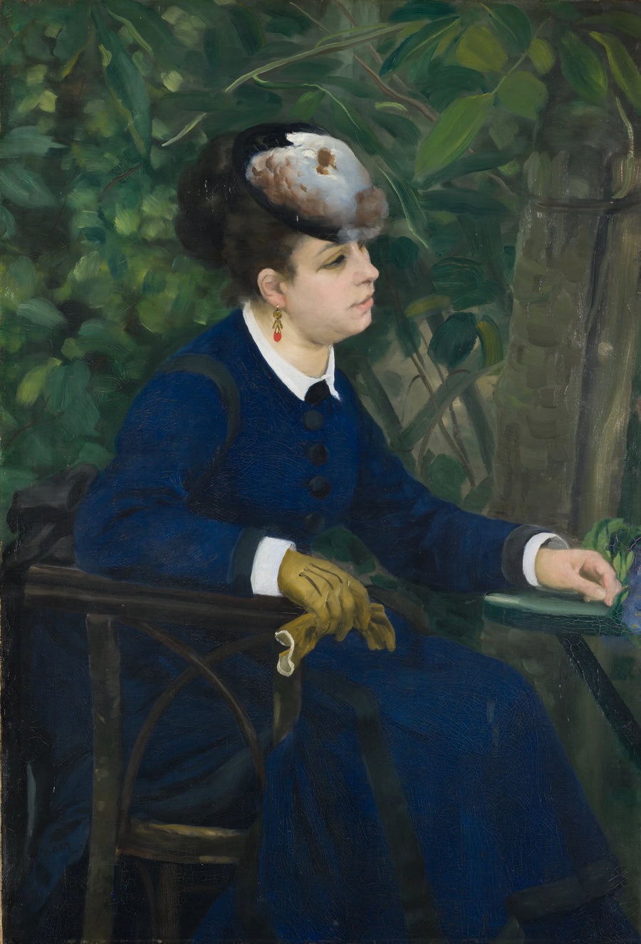 Femme dans un jardin dite La Femme à la mouette, Renoir, 1868