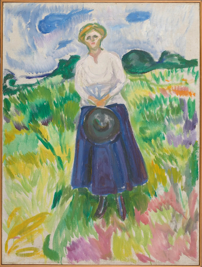 Woman in a Green Meadow - Edvard Munch