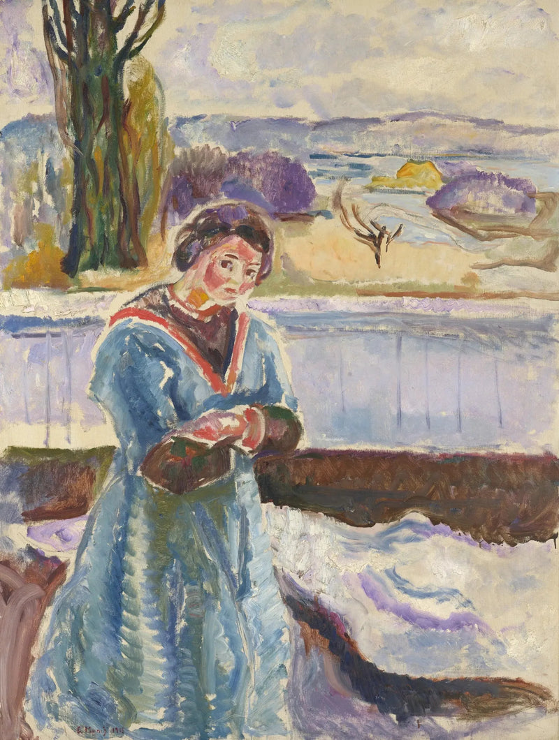Woman Standing with Crossed Arms - Edvard Munch