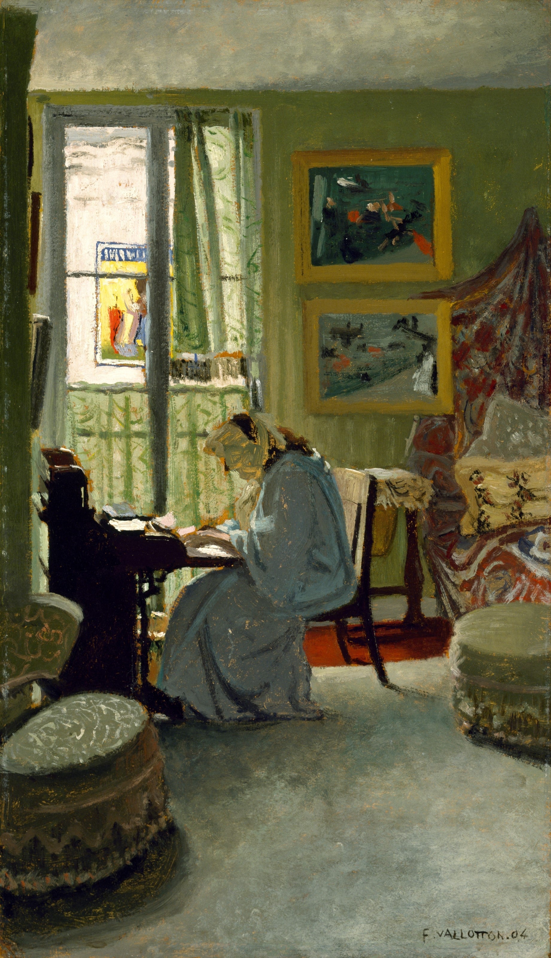 Woman writing in an interior - Félix Vallotton