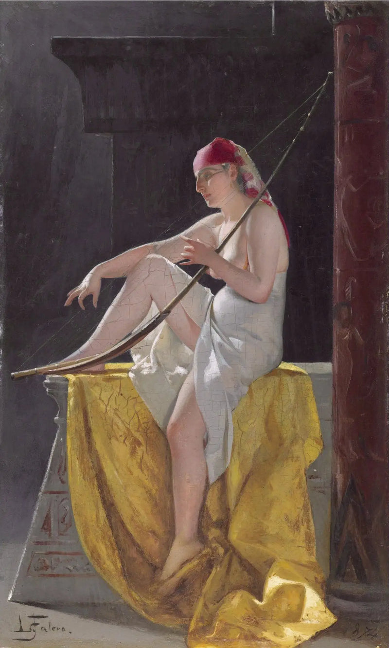 Egyptian woman with a harp - Luis Ricardo Falero