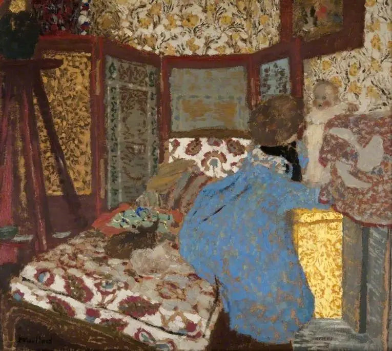 Woman in Blue with a Child - Édouard Vuillard