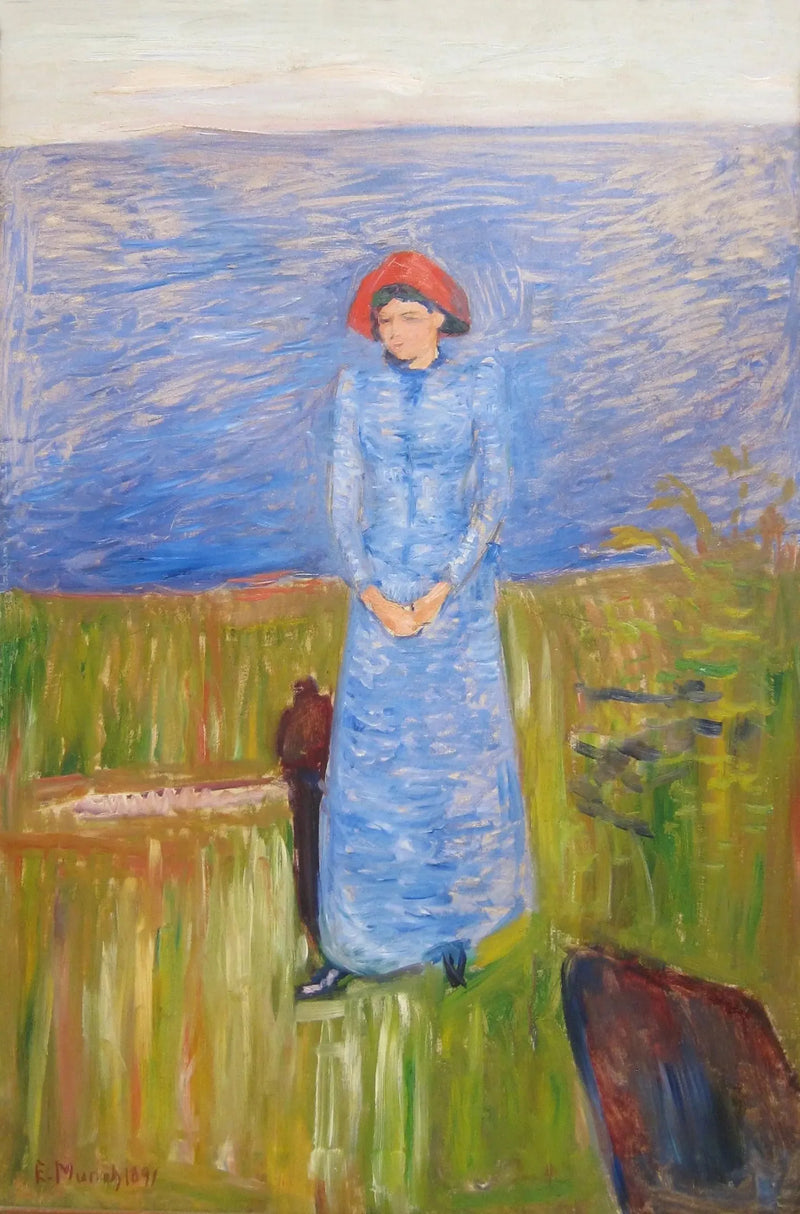 Woman in Blue in Front of a Blue Water - Edvard Munch