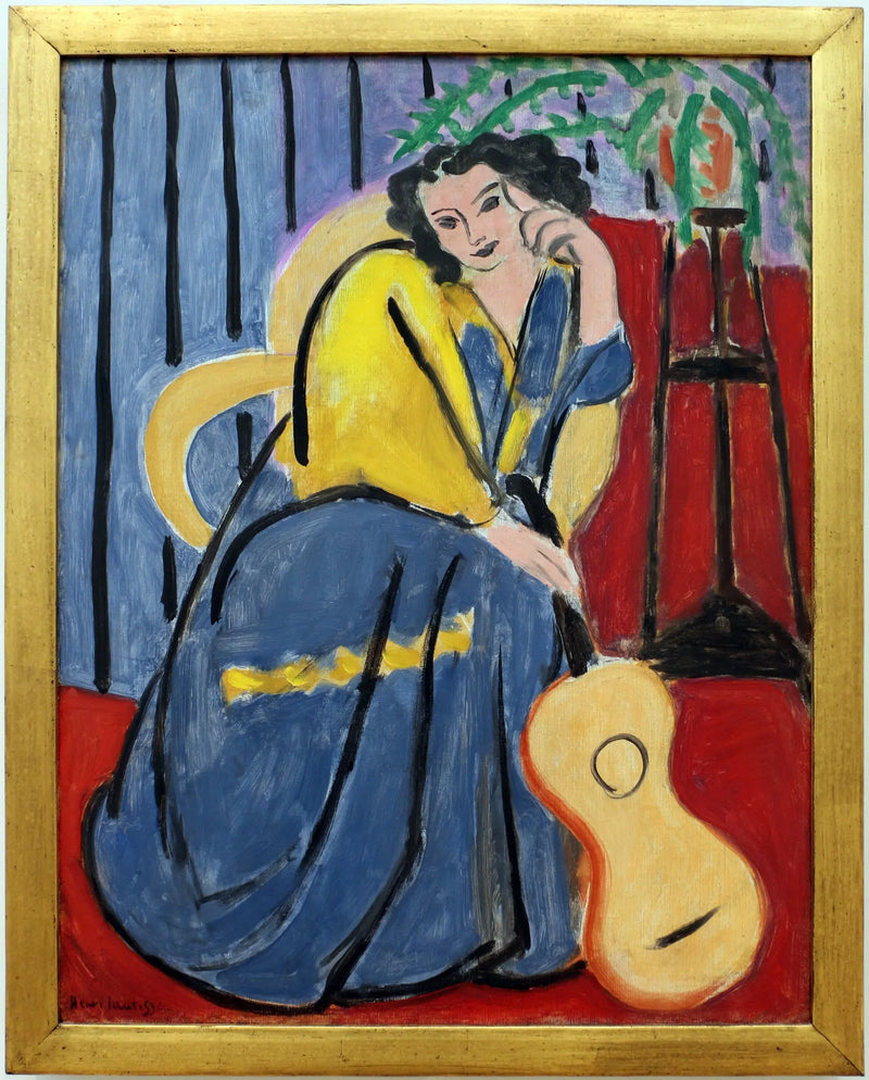 Woman in Yellow and Blue with Guitar - Henri Matisse