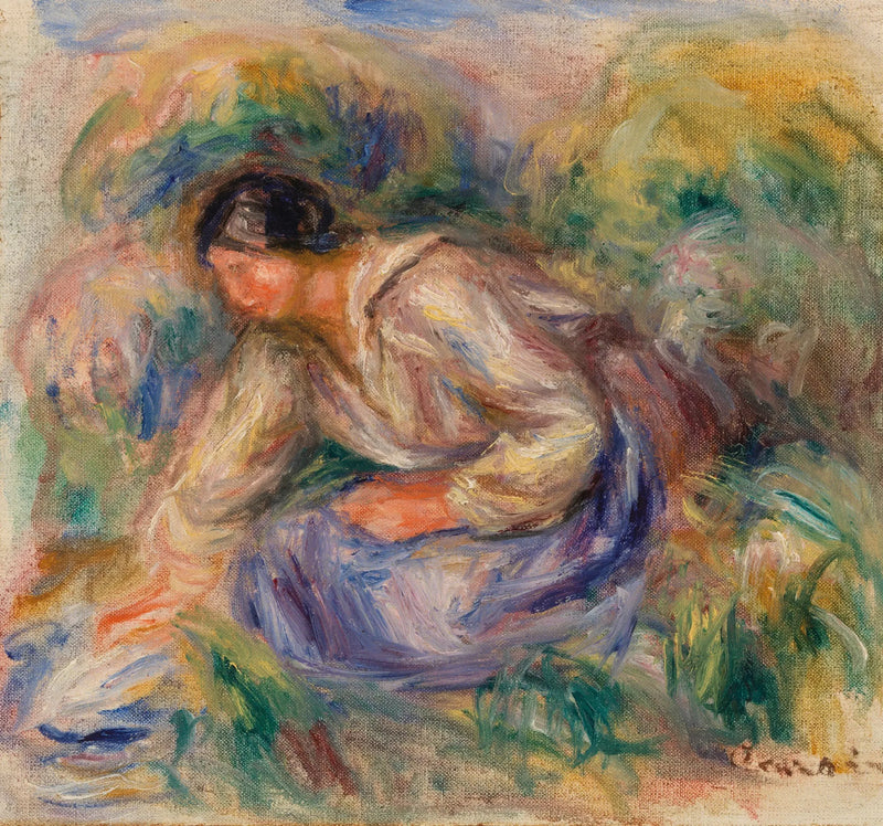 Woman in a Blue Skirt - Pierre-Auguste Renoir