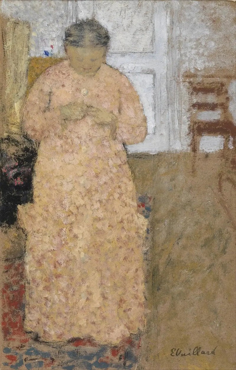 Woman in Pink Knitting - Édouard Vuillard