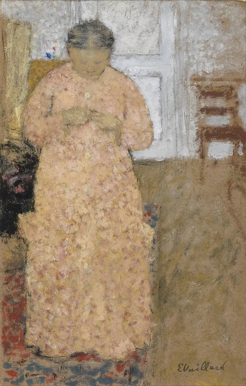 Woman in Pink Knitting - Édouard Vuillard