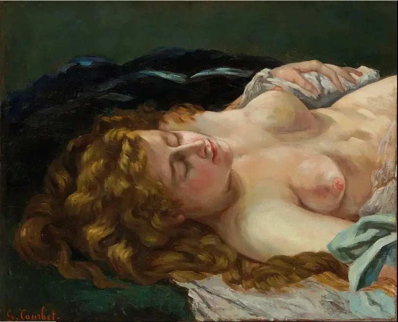 Sleeping Woman with Red Hair - Gustave Courbet